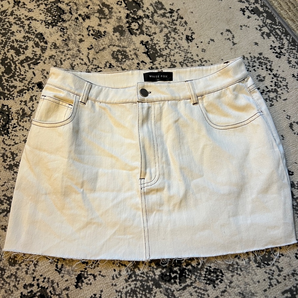 White Fox Cream Jean skirt, NWOT!!!